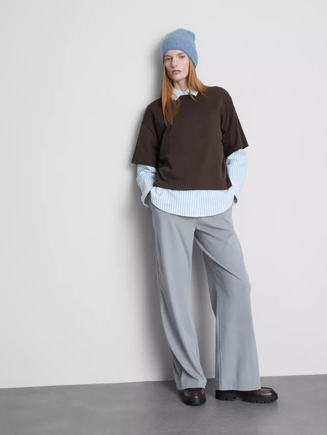 Boxy-T-Shirt aus Baumwolle mit Rundhalsausschnitt