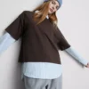 Boxy-T-Shirt aus Baumwolle mit Rundhalsausschnitt