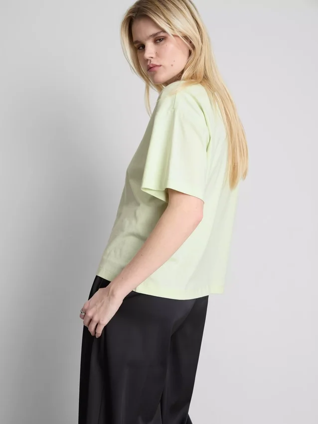 Boxy-T-Shirt aus Baumwolle mit Rundhalsausschnitt