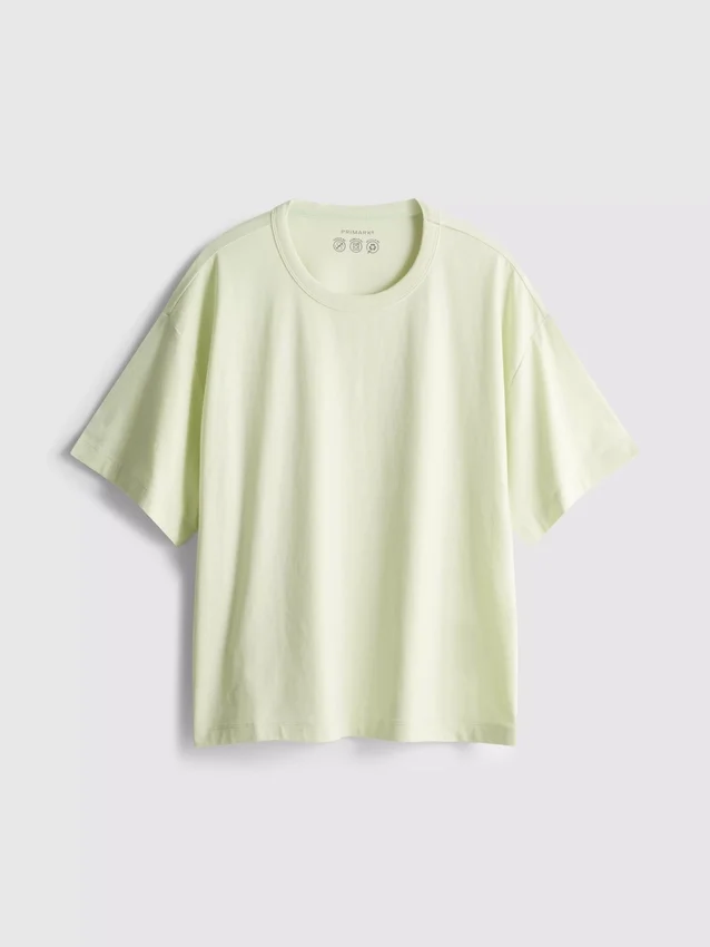 Boxy-T-Shirt aus Baumwolle mit Rundhalsausschnitt
