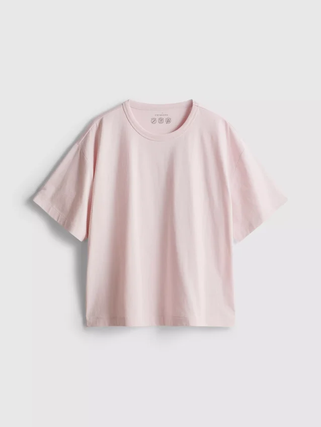 Boxy-T-Shirt aus Baumwolle mit Rundhalsausschnitt