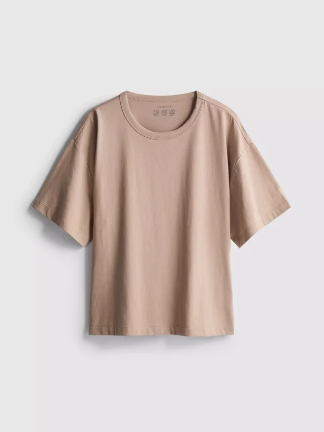 Boxy-T-Shirt aus Baumwolle mit Rundhalsausschnitt