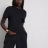 Boxy-T-Shirt mit Nahtdetails aus baumwollreichem Material
