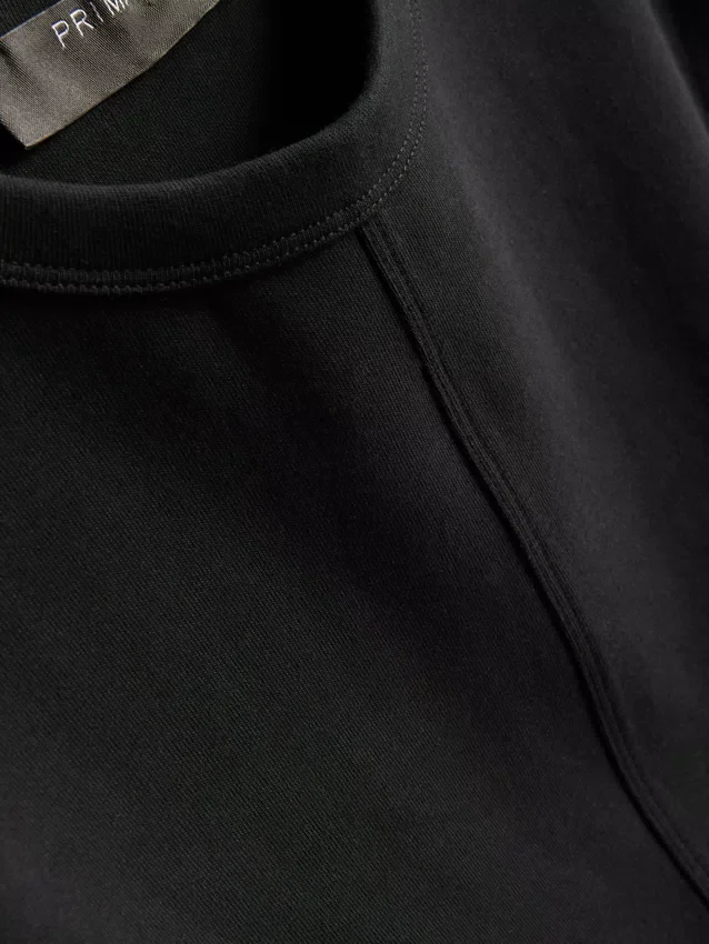 Boxy-T-Shirt mit Nahtdetails aus baumwollreichem Material