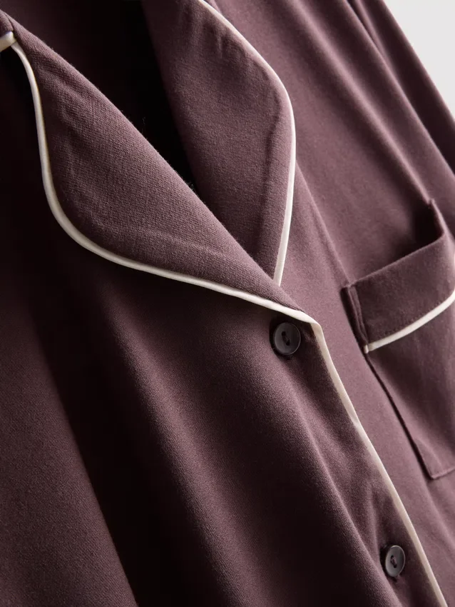 Boyfriend-Schlafanzug aus Jersey mit Paspelierung