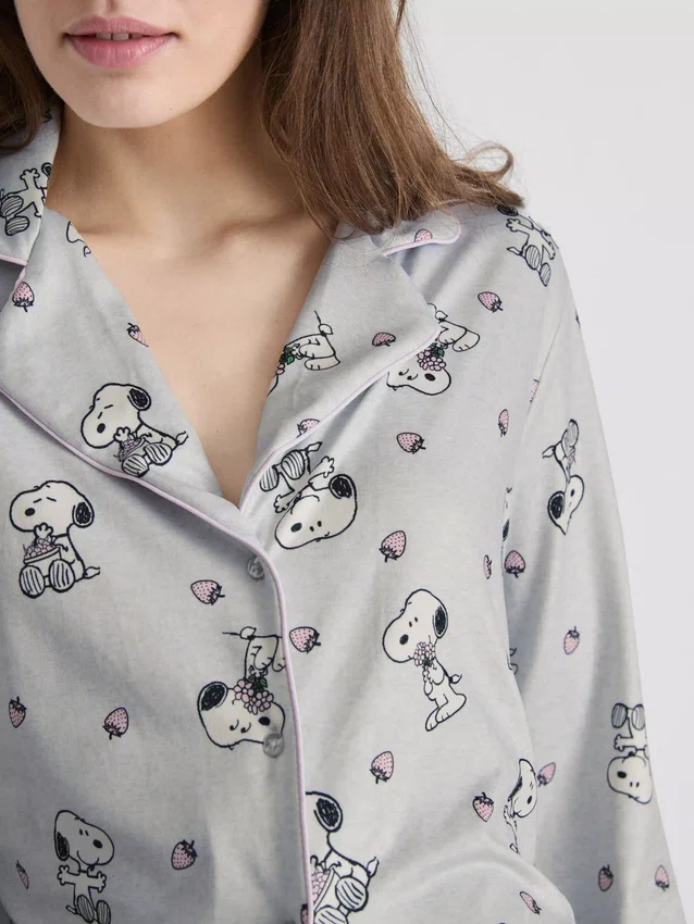 Boyfriend-Schlafanzug mit Snoopy-Motiv