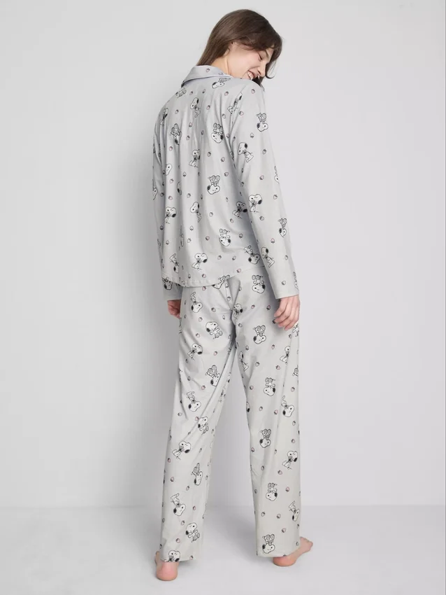 Boyfriend-Schlafanzug mit Snoopy-Motiv