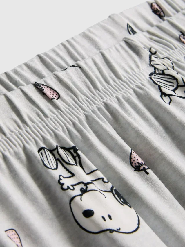 Boyfriend-Schlafanzug mit Snoopy-Motiv