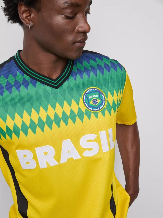 Brasilien-T-Shirt mit kurzen Ärmeln
