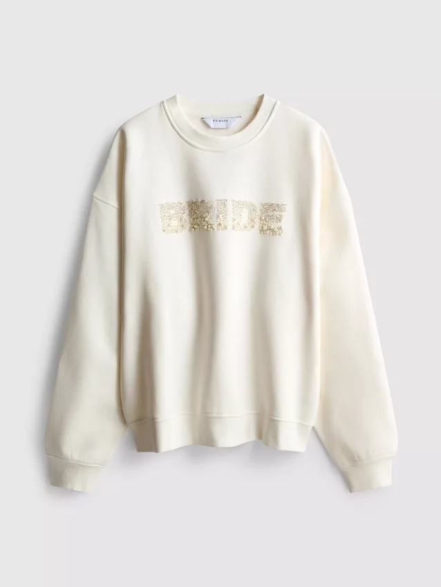 Braut-Sweatshirt mit bestickten Pailletten
