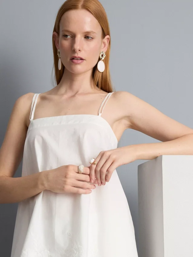 Cami-Top aus Baumwolle mit Hanky-Saum