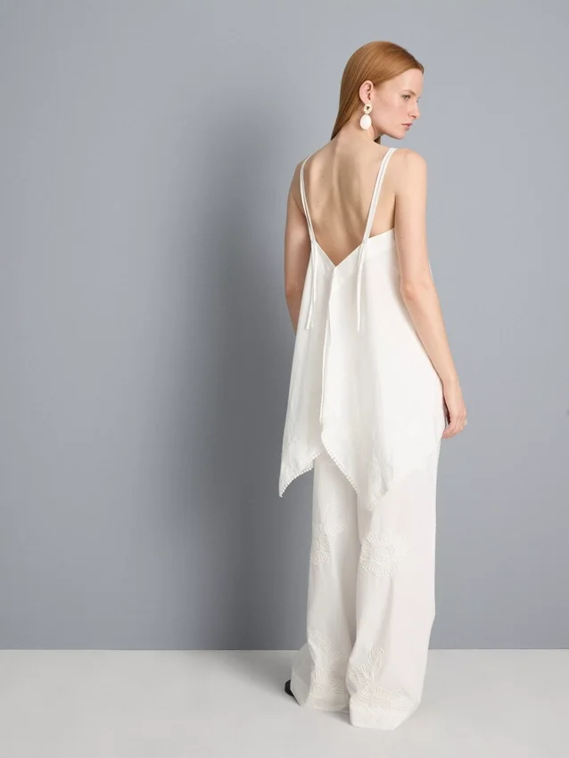 Cami-Top aus Baumwolle mit Hanky-Saum