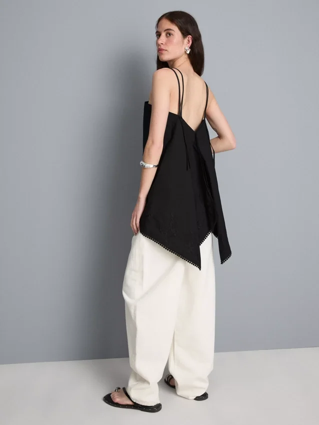 Cami-Top aus Baumwolle mit Hanky-Saum