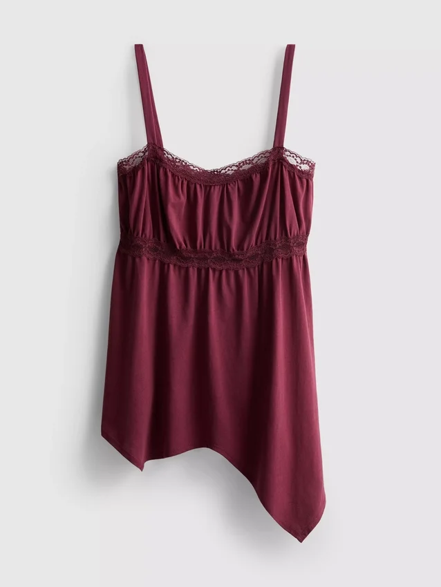 Cami-Top aus Baumwolle mit Hanky-Saum