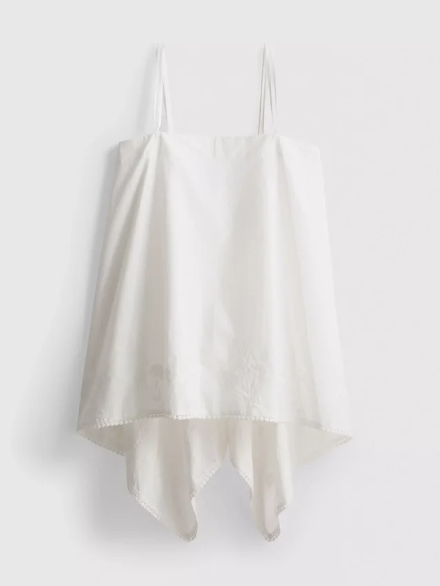 Cami-Top aus Baumwolle mit Hanky-Saum
