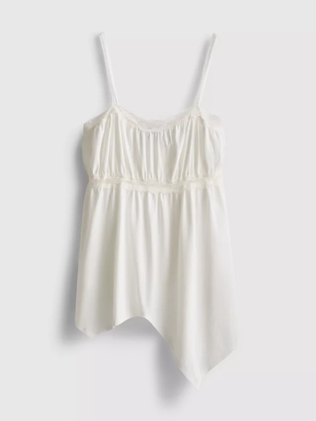 Cami-Top aus Baumwolle mit Hanky-Saum