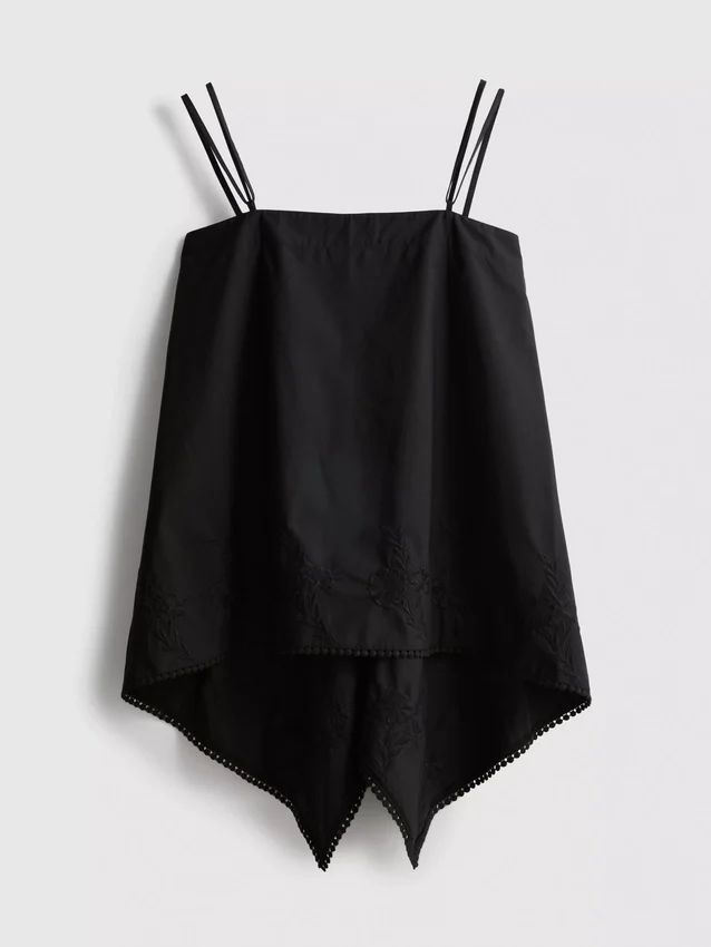 Cami-Top aus Baumwolle mit Hanky-Saum
