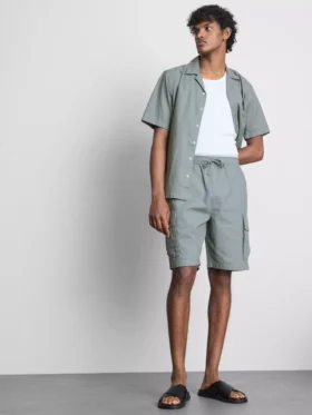 Cargo-Shorts aus Leinenmischung
