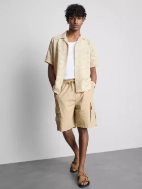 Cargo-Shorts aus Leinenmischung