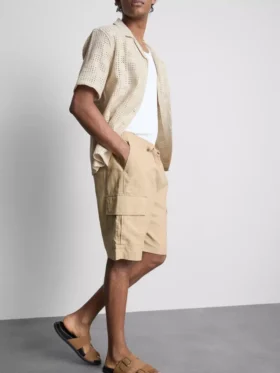 Cargo-Shorts aus Leinenmischung