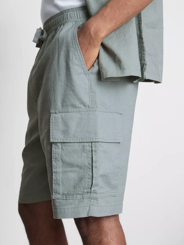 Cargo-Shorts aus Leinenmischung