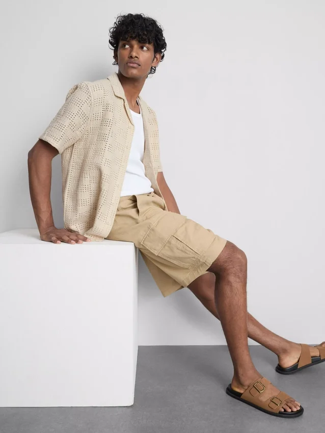 Cargo-Shorts aus Leinenmischung