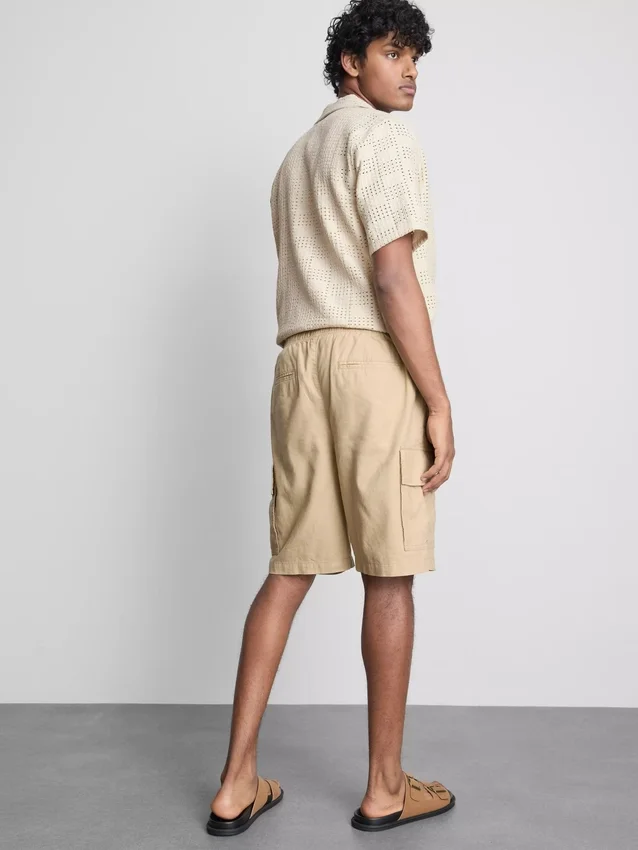 Cargo-Shorts aus Leinenmischung