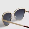 Cat-Eye-Sonnenbrille mit Strasssteinen