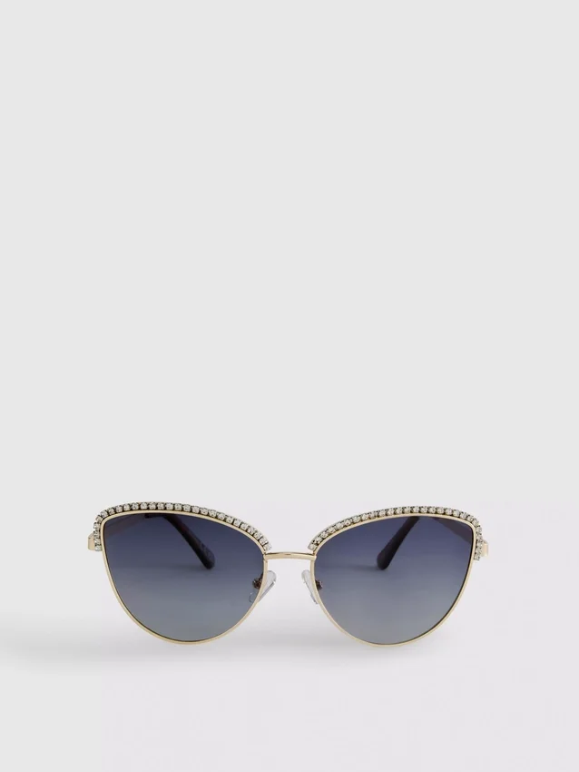 Cat-Eye-Sonnenbrille mit Strasssteinen