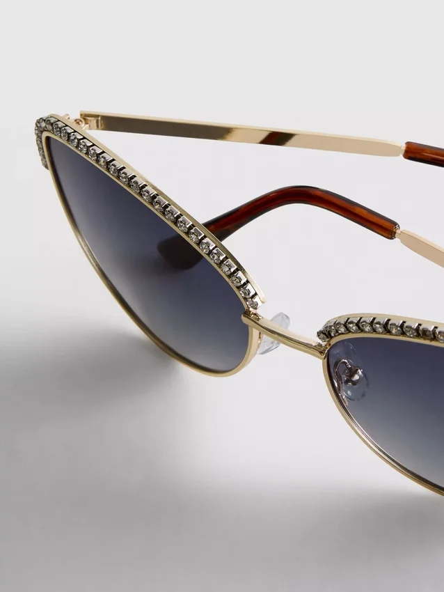 Cat-Eye-Sonnenbrille mit Strasssteinen