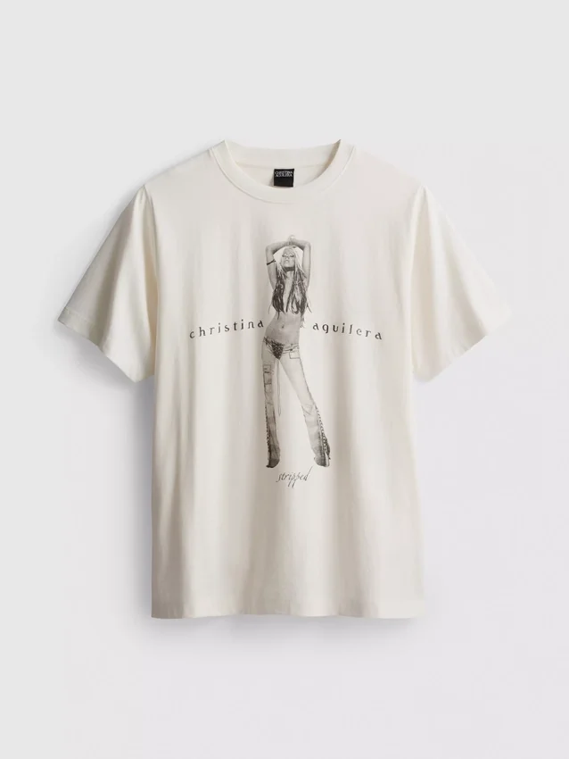 Christina Aguilera Baumwoll-T-Shirt mit Musikmotiv