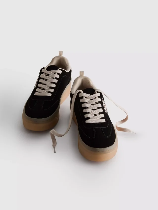 Chunky-Sneaker mit Leopardenmuster und Gummisohle