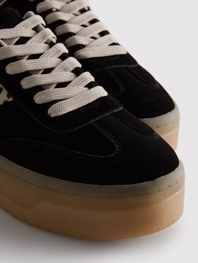 Chunky-Sneaker mit Leopardenmuster und Gummisohle