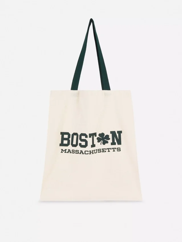 City-Tasche aus Baumwolle mit Grafikprint