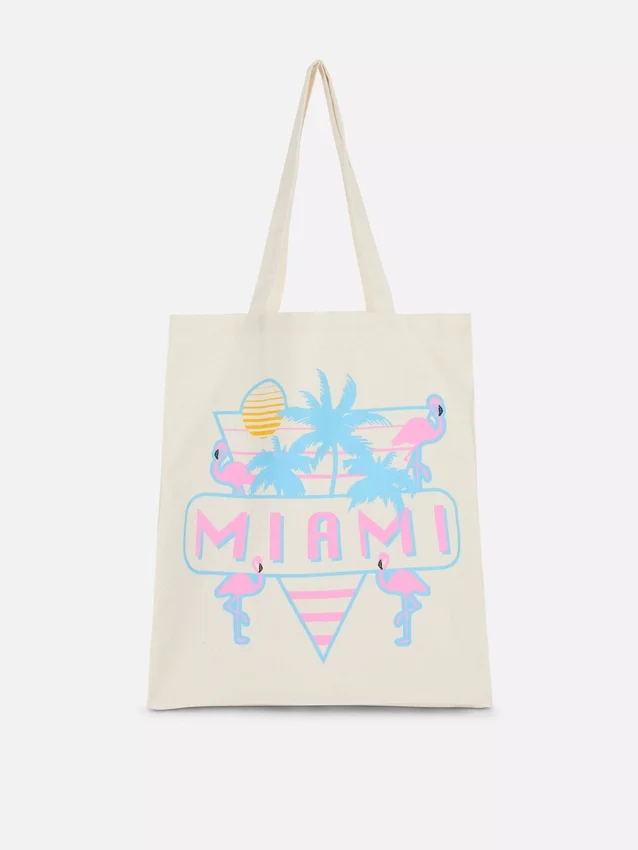 City-Tasche aus Baumwolle mit Grafikprint