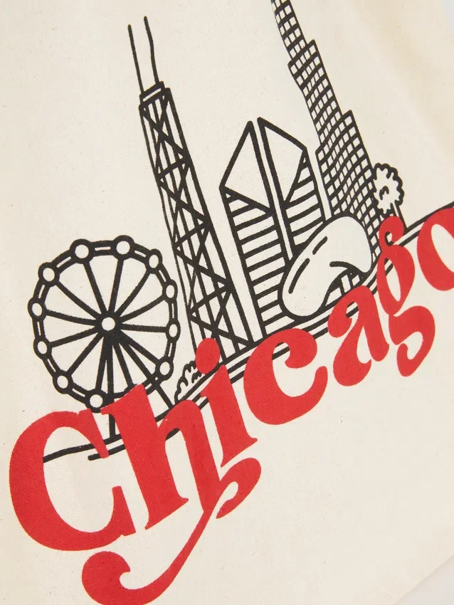 City-Tasche aus Baumwolle mit Grafikprint
