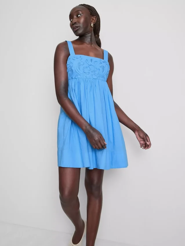 Cornelli-Minikleid aus Baumwolle