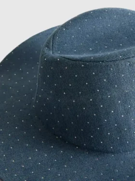 Cowboyhut aus Denim mit Nieten
