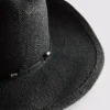 Cowboyhut aus Stroh mit Besatz