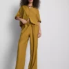Crinkle-Hose mit weitem Bein