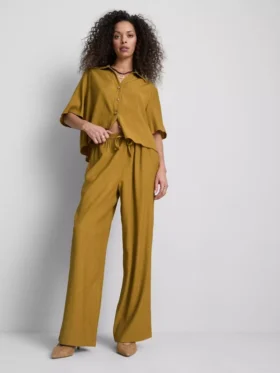 Crinkle-Hose mit weitem Bein