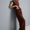 Crinkle-Hose mit weitem Bein
