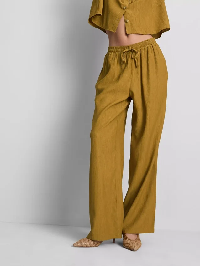 Crinkle-Hose mit weitem Bein