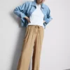 Crinkle-Hose mit weitem Bein