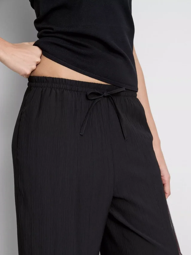 Crinkle-Hose mit weitem Bein