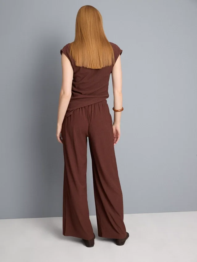 Crinkle-Hose mit weitem Bein