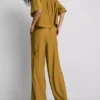 Crinkle-Hose mit weitem Bein