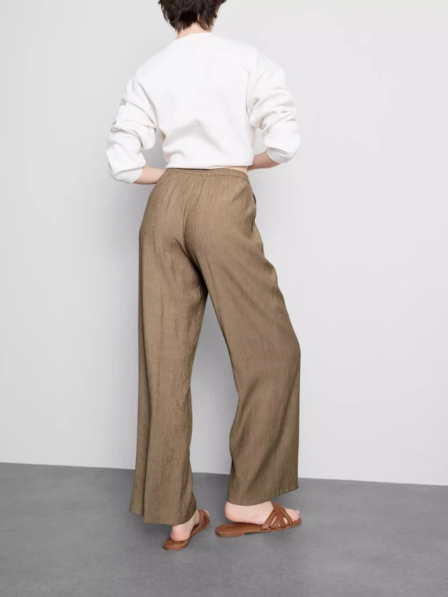 Crinkle-Hose mit weitem Bein