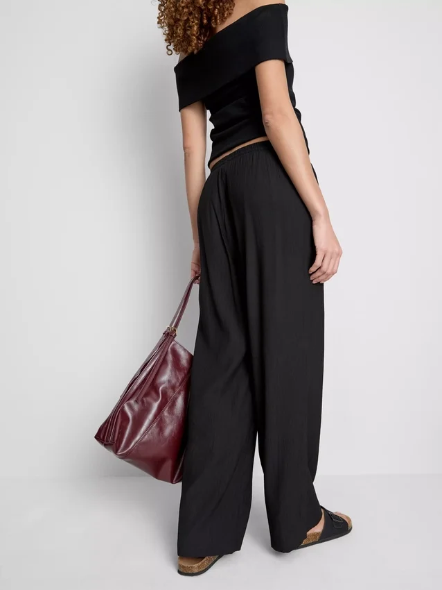 Crinkle-Hose mit weitem Bein