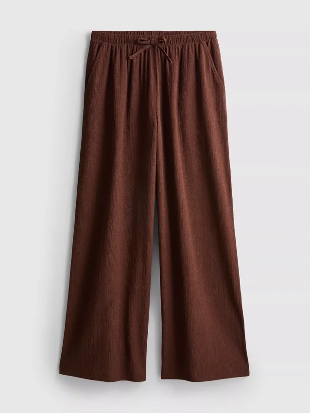 Crinkle-Hose mit weitem Bein